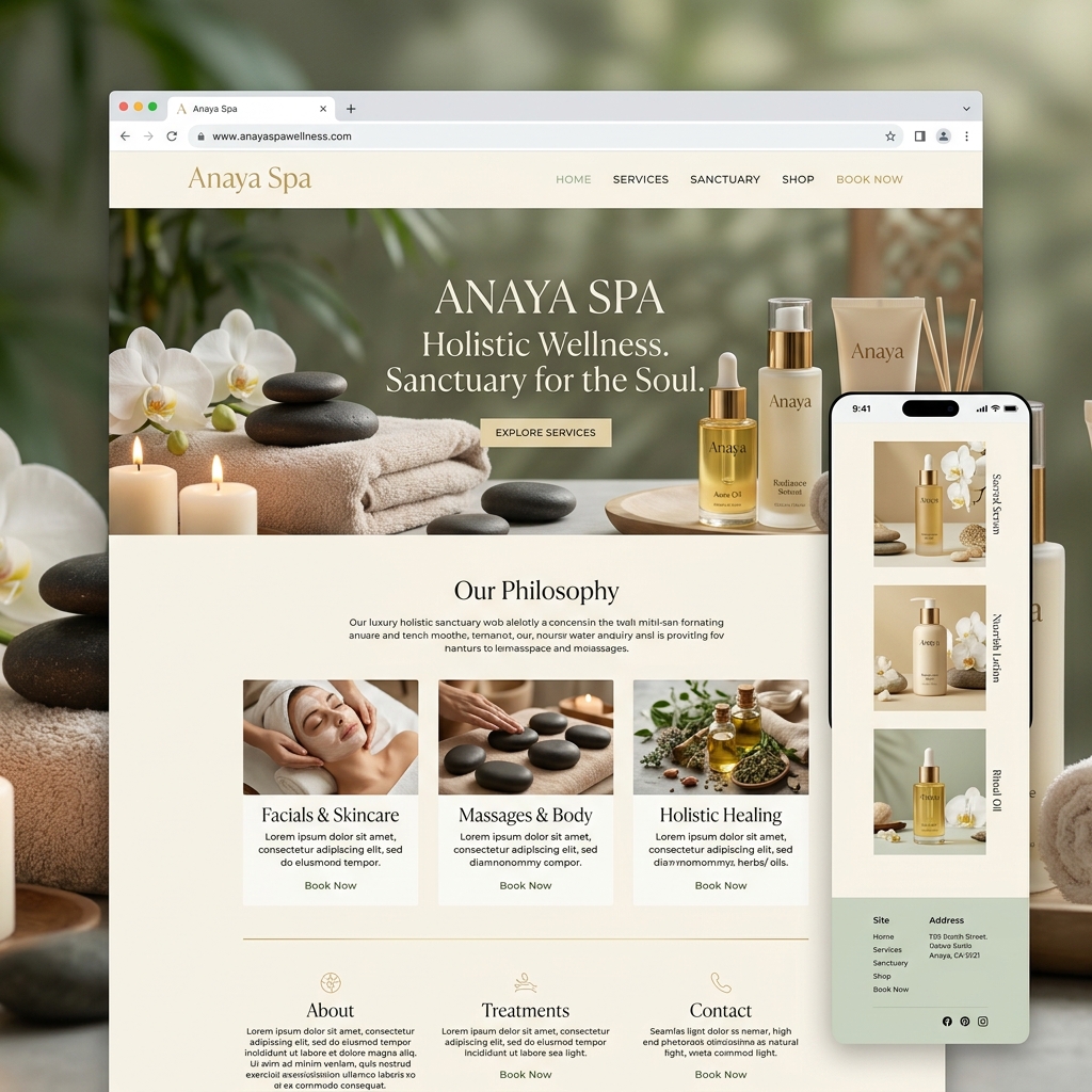 Anaya Spa Website Preview