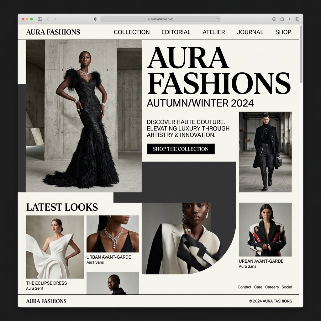 Aura Fashions Website Preview