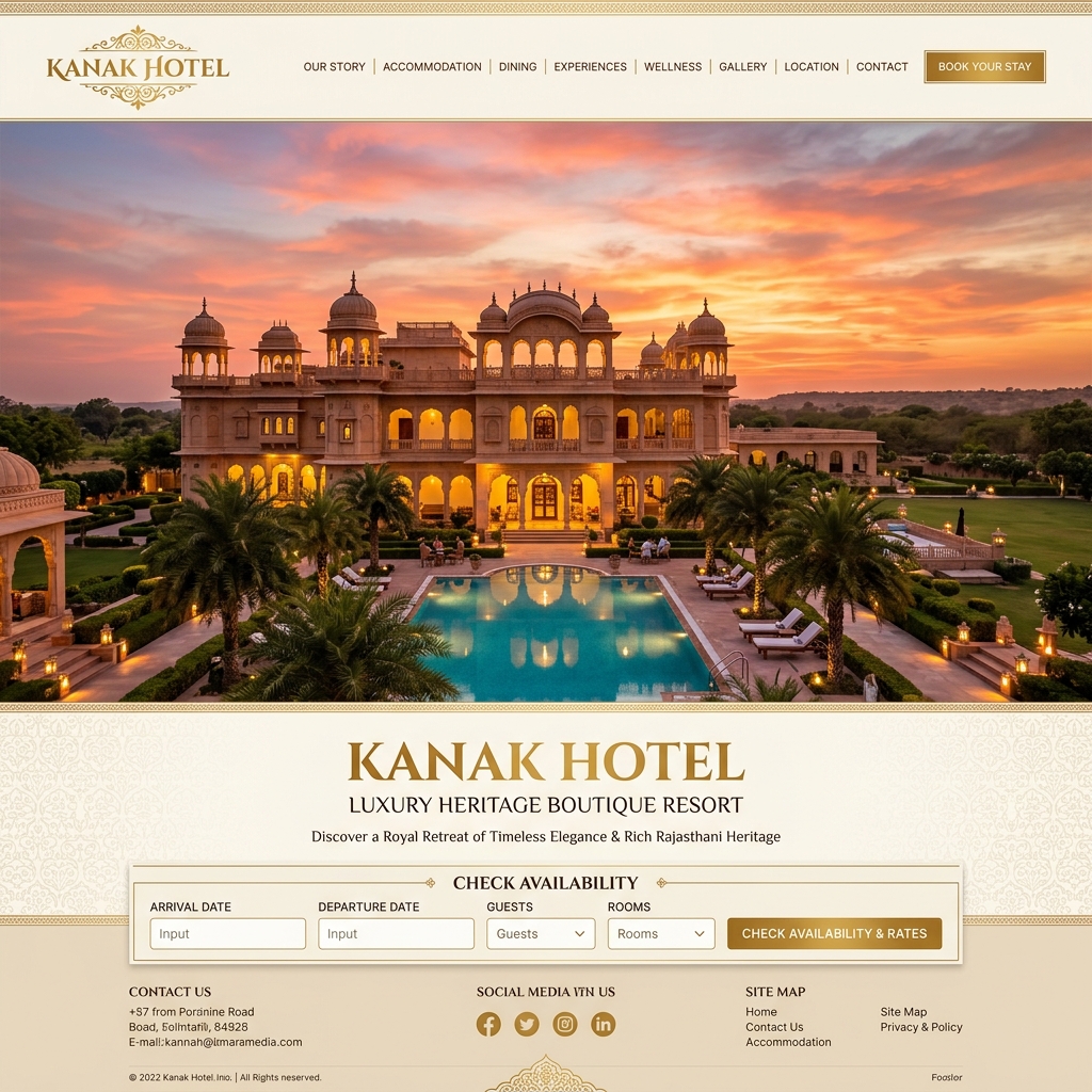 Kanak Hotel Website Preview
